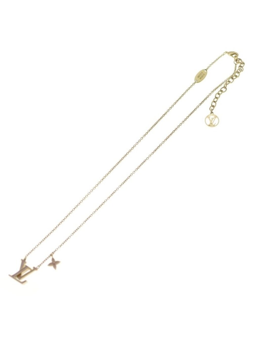 Louis Vuitton Collier LV Iconic Pendant Chain Gold Pink Enamel - Picture 2 of 6